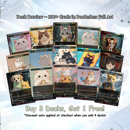 Rin and Seri Cat Dog Proxy Commander EDH Deck, 100 Cards + 8 Free Tokens | Cute Custom Full Art | MuraProxyArt