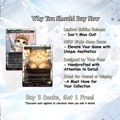 Rin and Seri Cat Dog Proxy Commander EDH Deck, 100 Cards + 8 Free Tokens | Cute Custom Full Art | MuraProxyArt