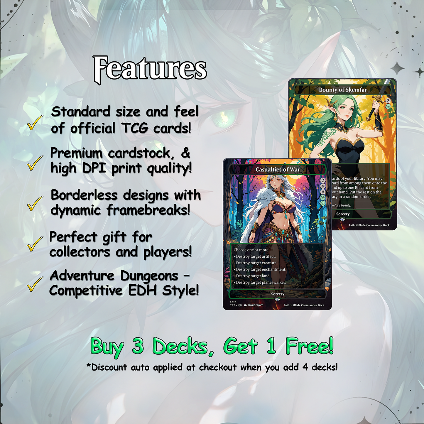 Lathril Blade of the Elves Anime Waifu Ready to Play Proxy Commander Deck Custom Proxy EDH Elf Tribal Elves High Quality Cards