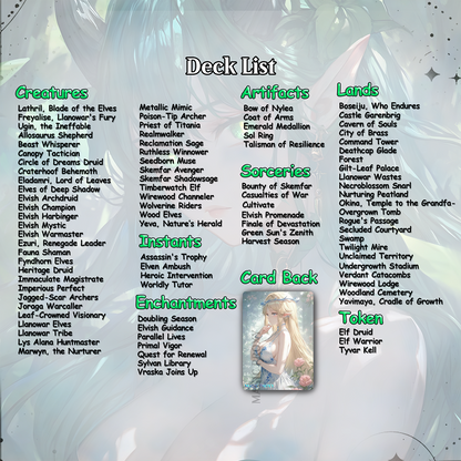 Lathril Blade of the Elves Anime Waifu Ready to Play Proxy Commander Deck Custom Proxy EDH Elf Tribal Elves High Quality Cards