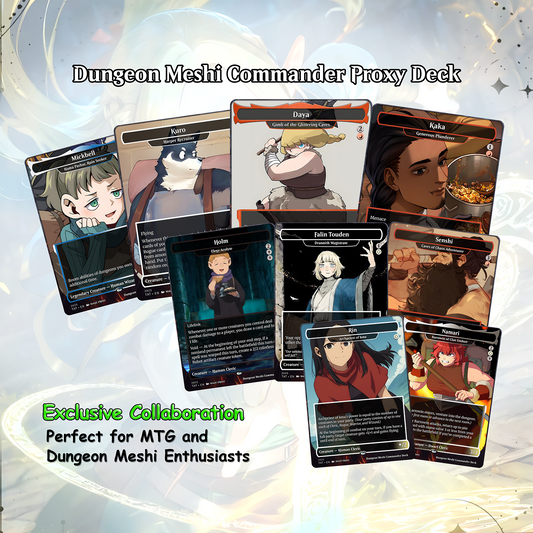 Dungeon Meshi Party Theme / Tarzi Commander Deck / Premium Paper Proxy Deck / 100 cards + tokens / Venture Theme Bracket 4 Edh Magic Deck