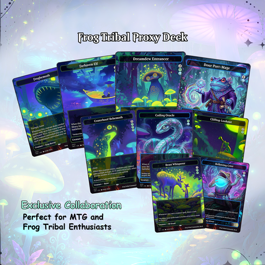 Frog Tribal Theme / Clement Commander Deck / Premium Paper Proxy Deck / 100 Cards + Tokens / Frog Tribal Bracket 4 EDH Magic Deck