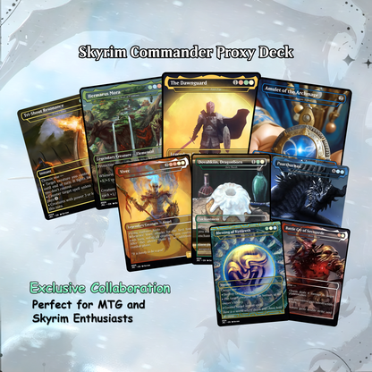 Skyrim Themed Commander Deck Proxies, Multi Colour Combo, 120+ Unique Cards, Quality Custom Card Proxy for Commander EDH