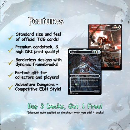 Skyrim Themed Commander Deck Proxies, Multi Colour Combo, 120+ Unique Cards, Quality Custom Card Proxy for Commander EDH