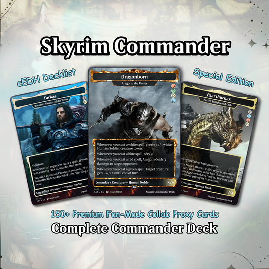 Skyrim Themed cEDH Deck - Skyrim Themed Magic Commander - Magic Proxy Deck with 160+ Unique Cards - Custom Cards MTG Proxy for Casual Play