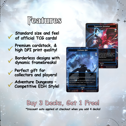 Skyrim Themed Commander Deck Proxies, Multi Colour Combo, 120+ Unique Cards, Quality Custom Card Proxy for Commander EDH