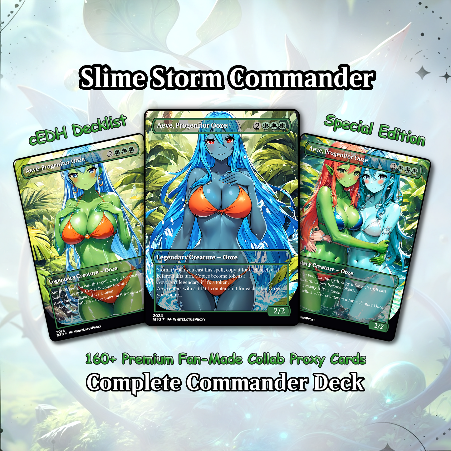 Ooze Tribal / Slime Storm Anime Style Waifu Proxy Commander Deck Special Edition Custom MTG EDH Deck English High Quality Cards
