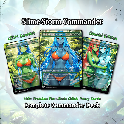 Ooze Tribal / Slime Storm Anime Style Waifu Proxy Commander Deck Special Edition Custom MTG EDH Deck English High Quality Cards