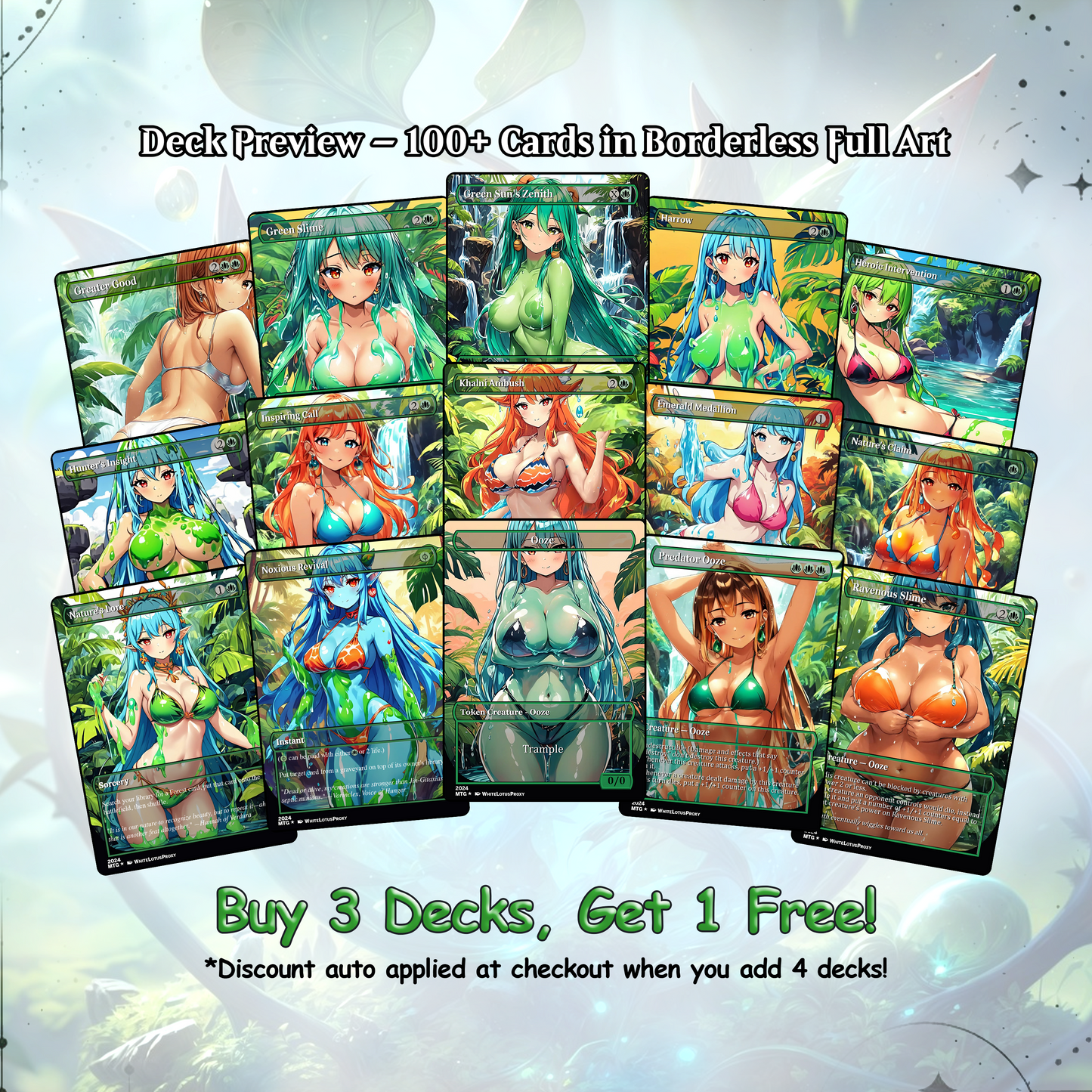 Ooze Tribal / Slime Storm Anime Style Waifu Proxy Commander Deck Special Edition Custom MTG EDH Deck English High Quality Cards