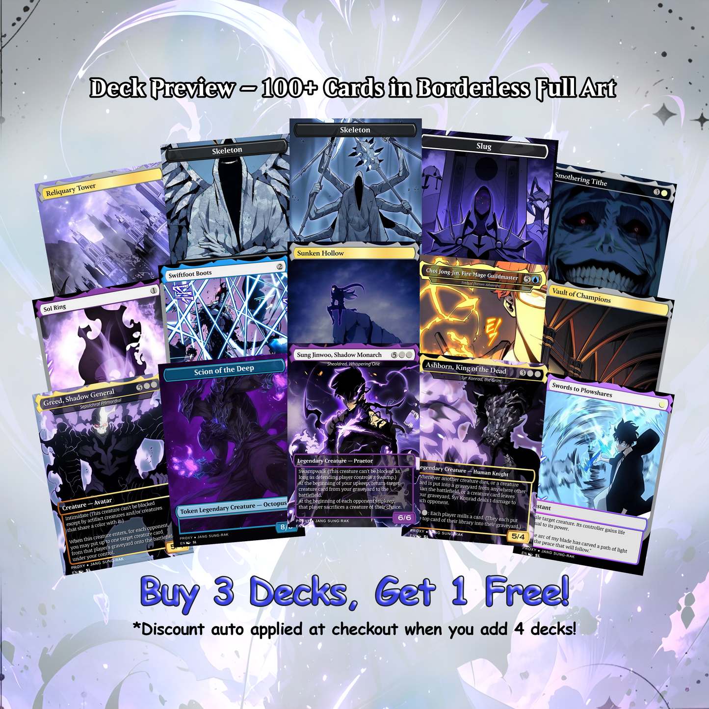 Solo Leveling Proxy EDH | Jinwoo Sung Commander | Anime-Inspired Custom MTG Cards