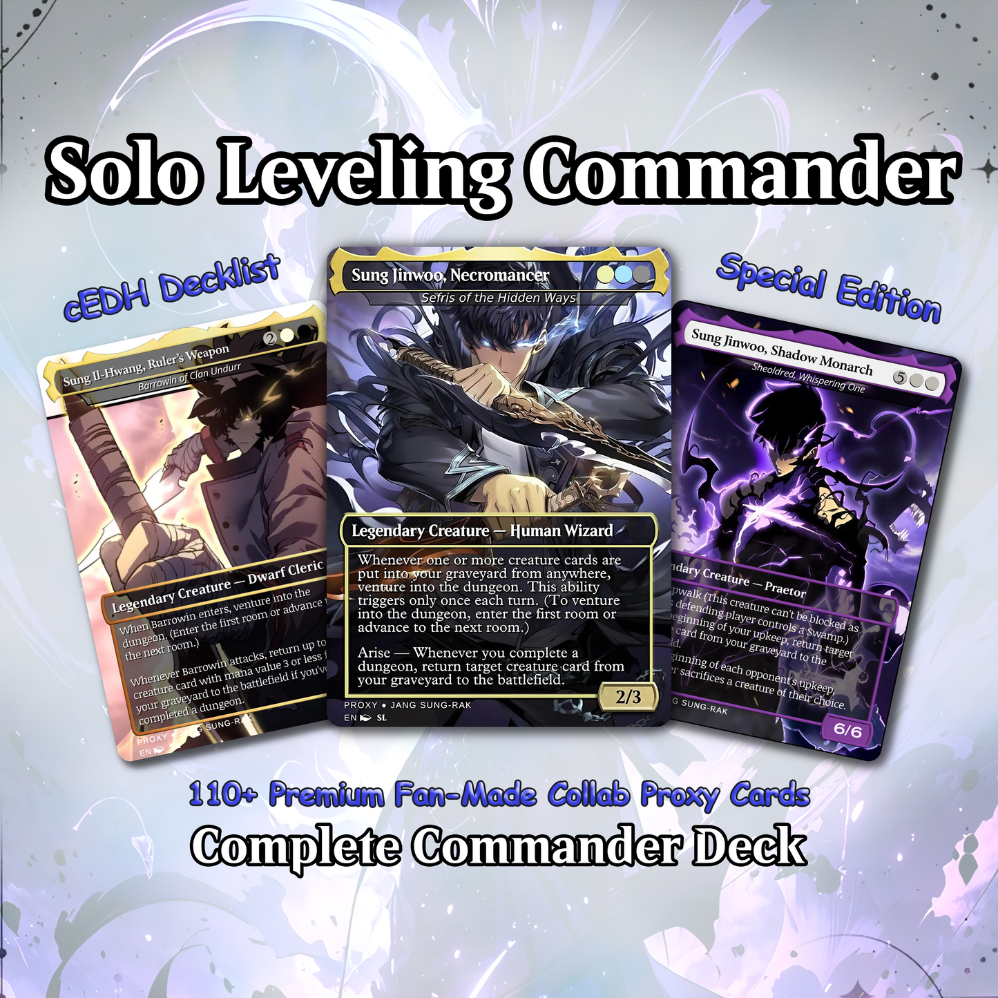 Solo Leveling Proxy EDH | Jinwoo Sung Commander | Anime-Inspired Custom MTG Cards