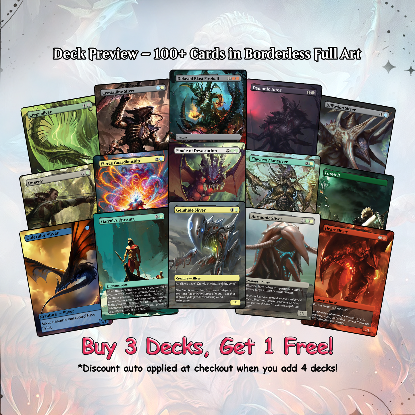 The First Sliver Custom Commander Deck - Proxy - Perfect Magic Gift - Tokens Included - Sliver Tribal Deck - Premium 110 card EDH Deck