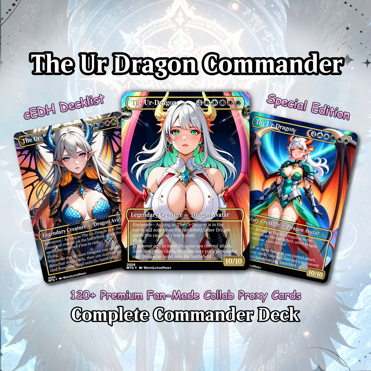 The Ur Dragon Anime Waifu Proxy Commander Deck Custom Proxy EDH Dragon Tribal English High Quality Cards