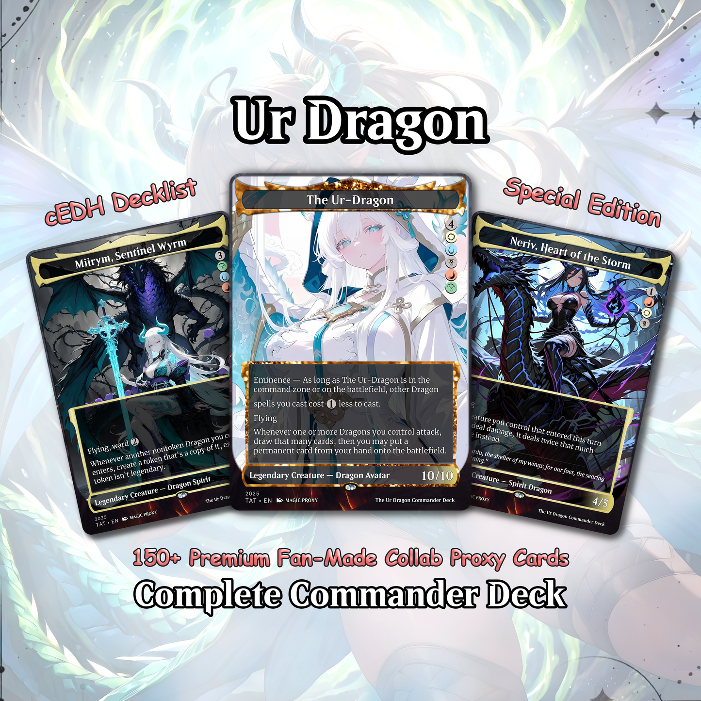 The Ur Dragon Commander cEDH Deck - The Ur Dragon Commander Magic Commander - Magic Proxy Deck with 150+ Unique Cards - Custom Cards MTG Proxy for Casual Play