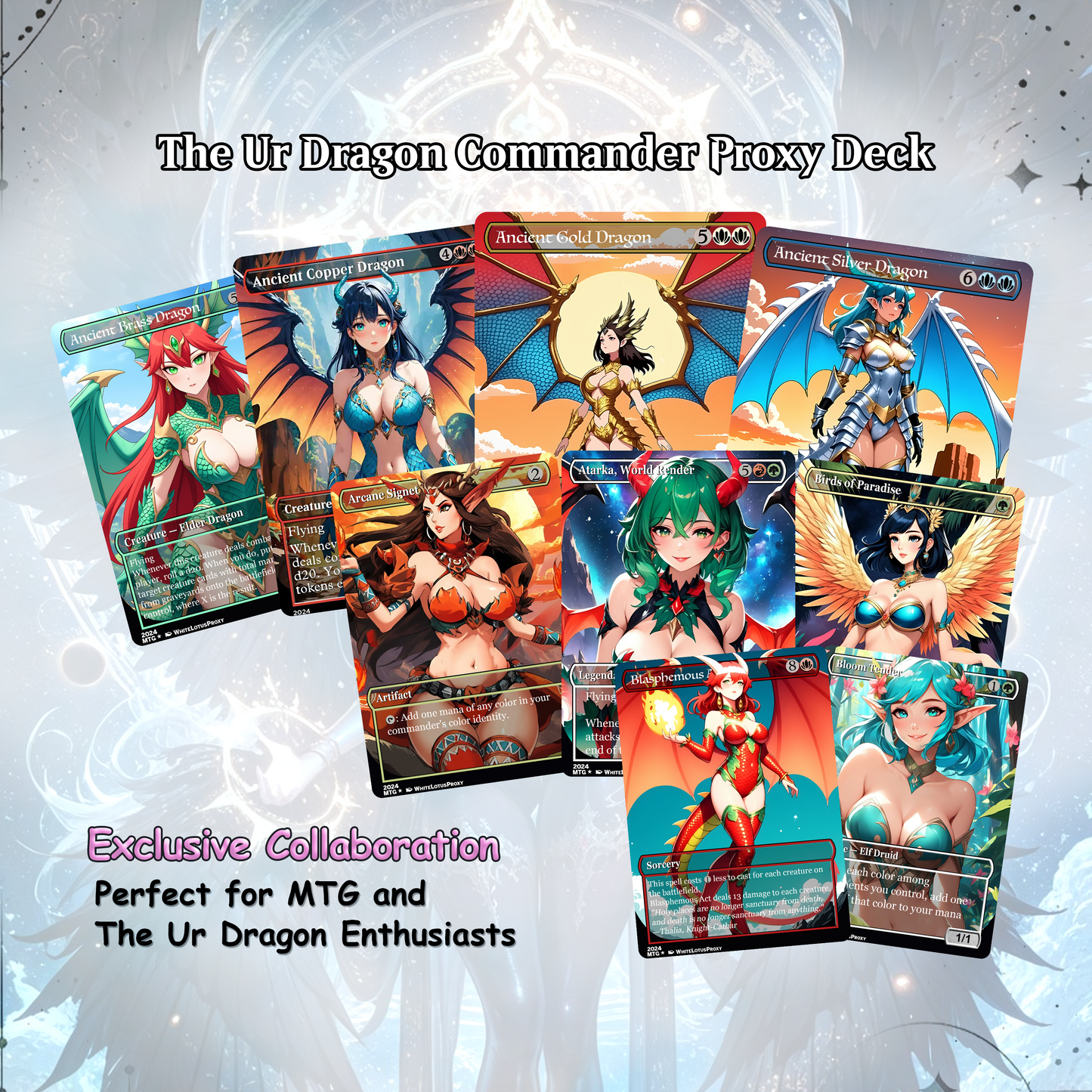 The Ur Dragon Anime Waifu Proxy Commander Deck Custom Proxy EDH Dragon Tribal English High Quality Cards