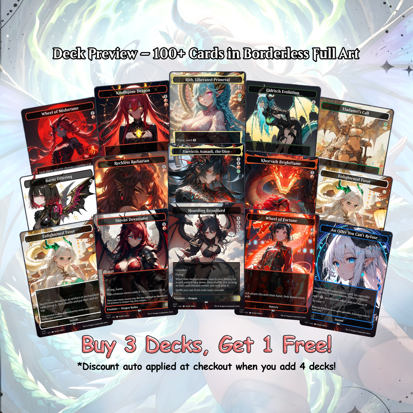 The Ur Dragon Commander cEDH Deck - The Ur Dragon Commander Magic Commander - Magic Proxy Deck with 150+ Unique Cards - Custom Cards MTG Proxy for Casual Play