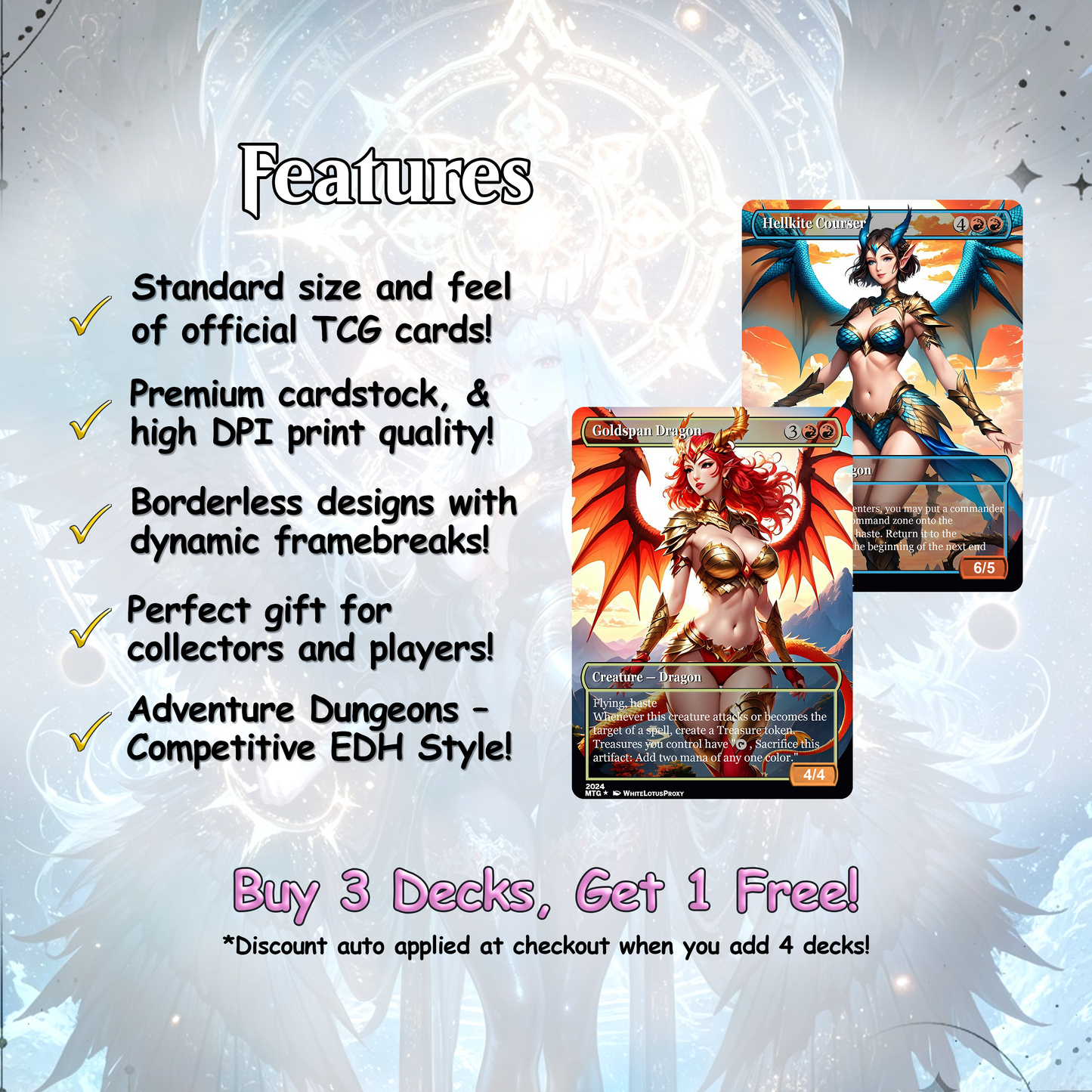 The Ur Dragon Anime Waifu Proxy Commander Deck Custom Proxy EDH Dragon Tribal English High Quality Cards