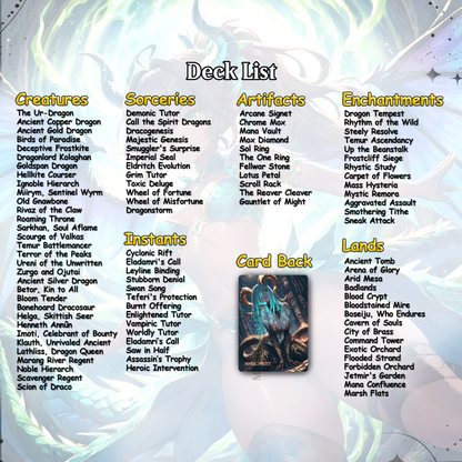 The Ur Dragon Commander cEDH Deck - The Ur Dragon Commander Magic Commander - Magic Proxy Deck with 150+ Unique Cards - Custom Cards MTG Proxy for Casual Play