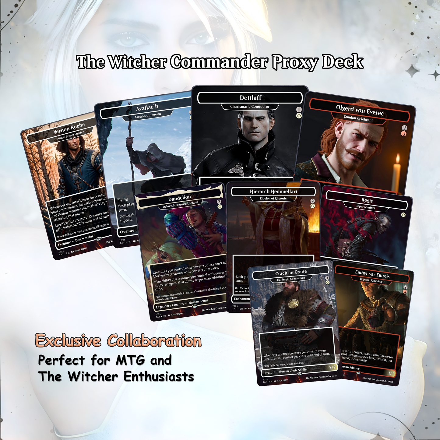 The Witcher Commander cEDH Deck - The Witcher Commander Magic Commander - Magic Proxy Deck with 160+ Unique Cards - Custom Cards MTG Proxy for Casual Play