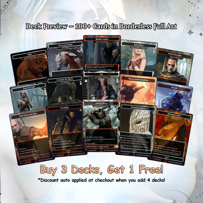 The Witcher Commander cEDH Deck - The Witcher Commander Magic Commander - Magic Proxy Deck with 160+ Unique Cards - Custom Cards MTG Proxy for Casual Play