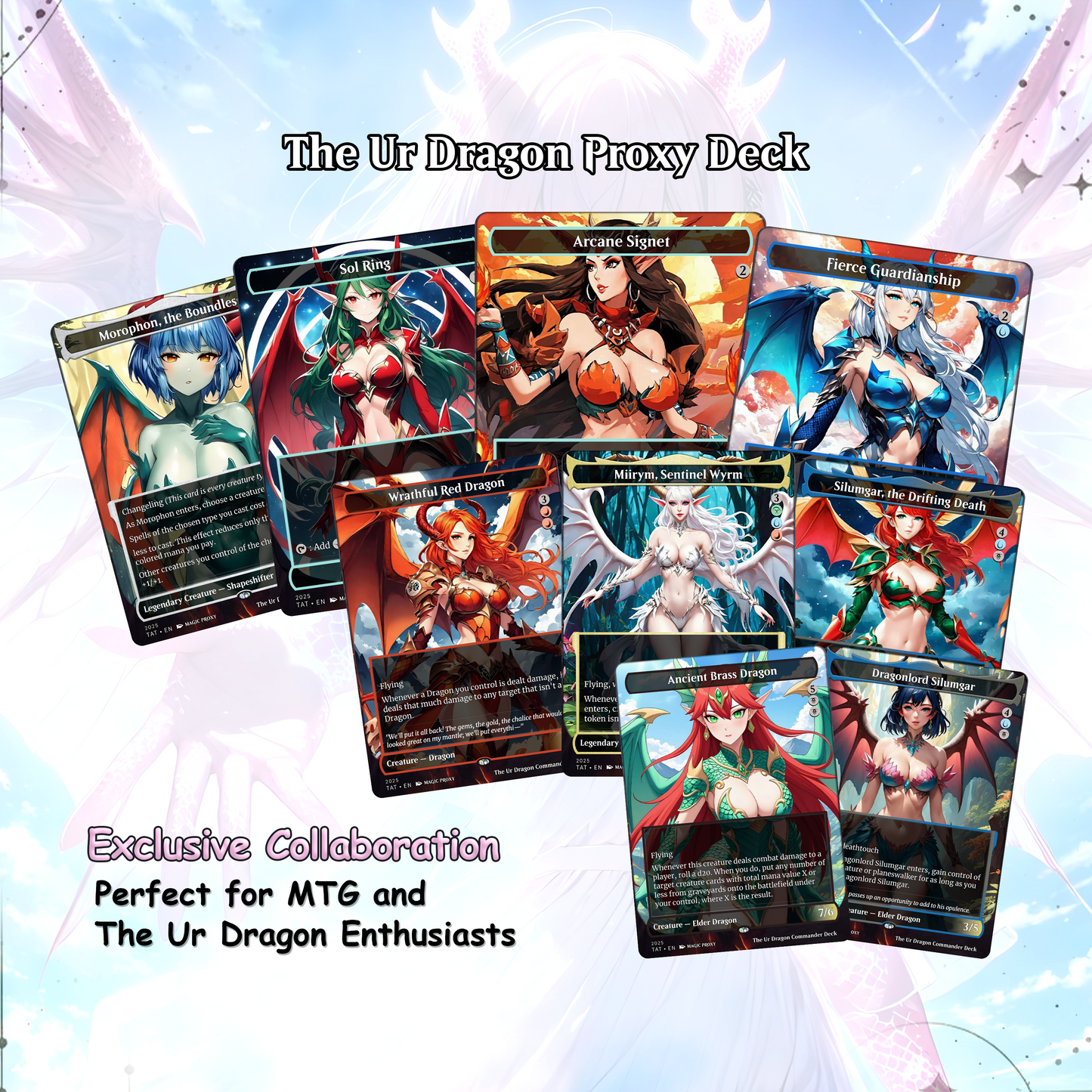 The Ur Dragon Anime Waifu Proxy Commander Deck Custom Proxy EDH Dragon Tribal English High Quality Cards