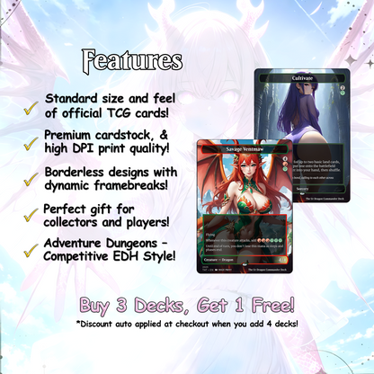 The Ur Dragon Anime Waifu Proxy Commander Deck Custom Proxy EDH Dragon Tribal English High Quality Cards