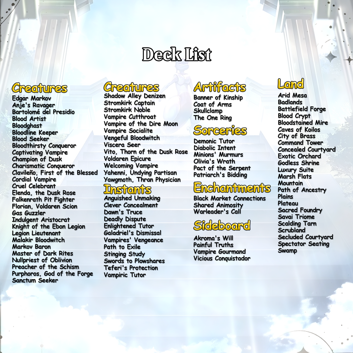 Vampire Tribal Anime Waifu Proxy Commander Deck Custom Proxy EDH High Quality Cards