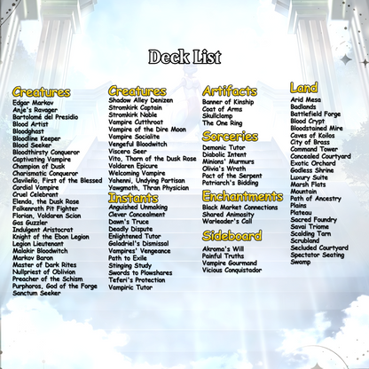 Vampire Tribal Anime Waifu Proxy Commander Deck Custom Proxy EDH High Quality Cards