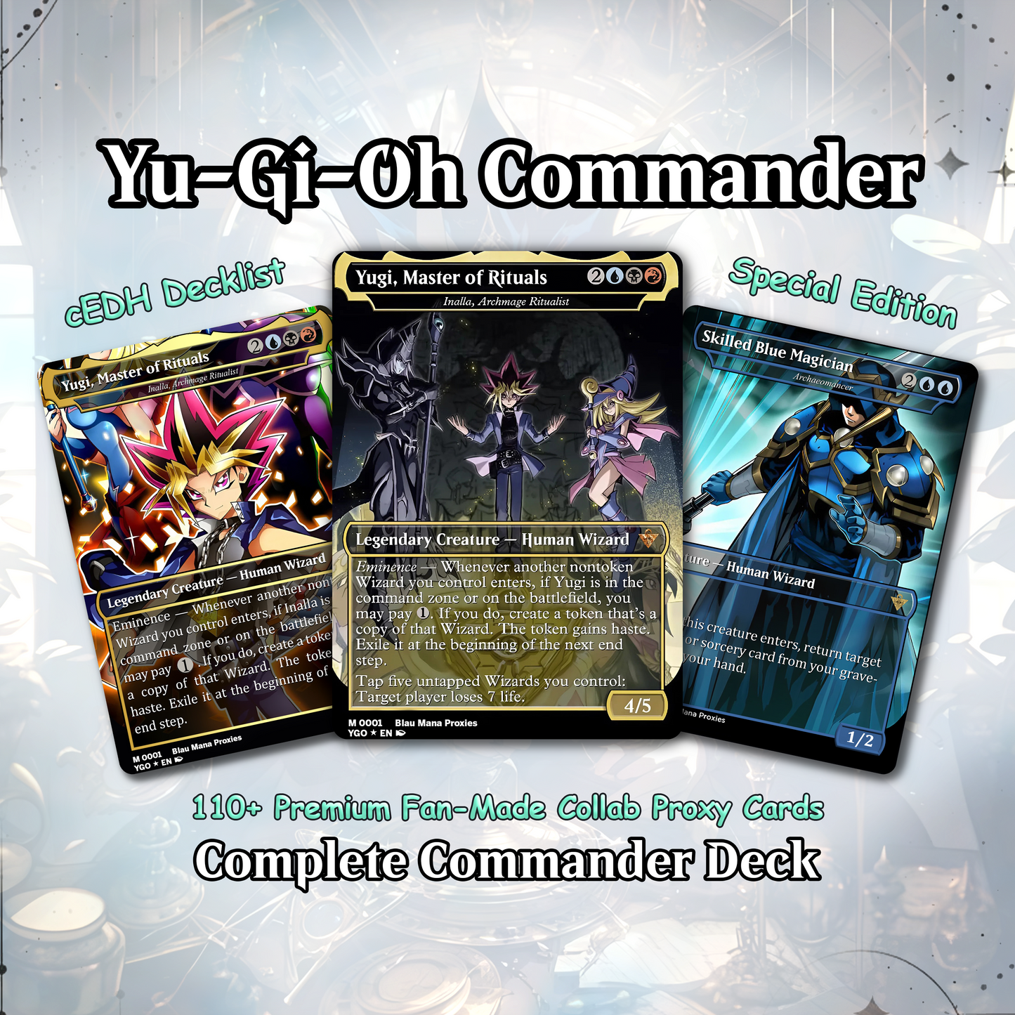 Yu-Gi-Oh MTG EDH Commander Proxy Deck - Dark Magic! - Wizards - 100 Cards, 8 Tokens - Magic - Gathering - Yugioh - Proxies - Orica