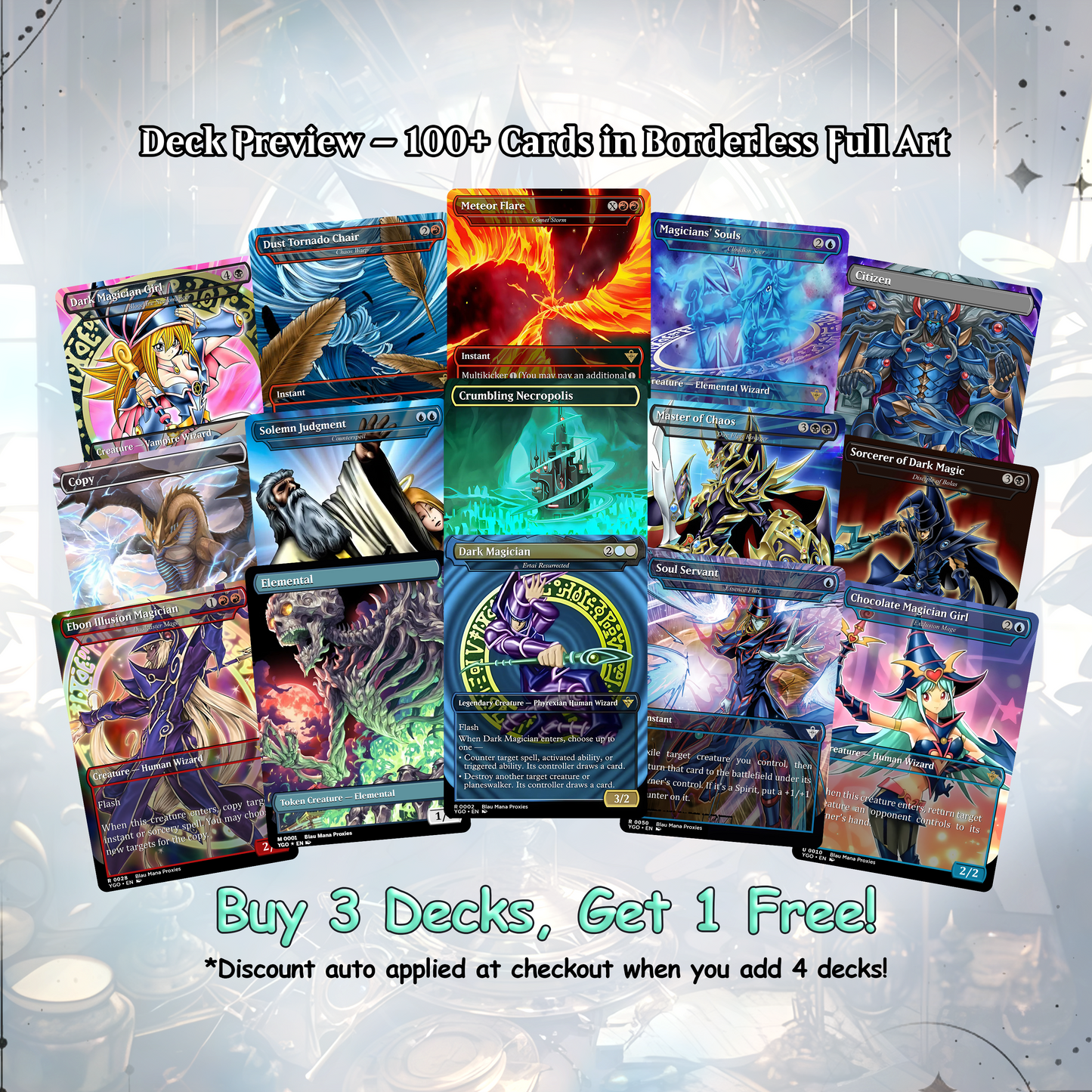 Yu-Gi-Oh MTG EDH Commander Proxy Deck - Dark Magic! - Wizards - 100 Cards, 8 Tokens - Magic - Gathering - Yugioh - Proxies - Orica