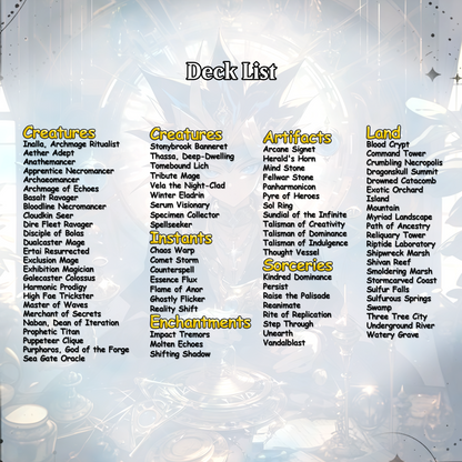 Yu-Gi-Oh MTG EDH Commander Proxy Deck - Dark Magic! - Wizards - 100 Cards, 8 Tokens - Magic - Gathering - Yugioh - Proxies - Orica