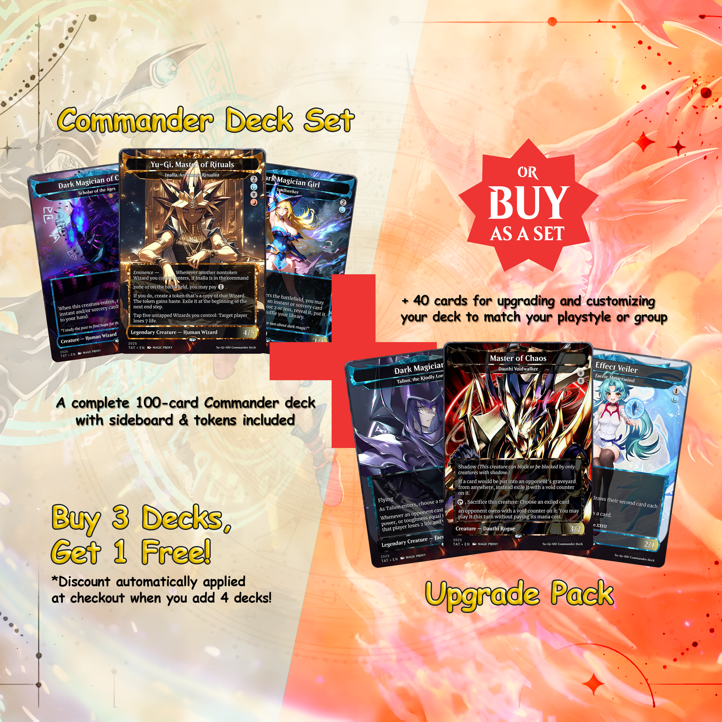 Yu-Gi-Oh! cEDH Deck - Yu-Gi-Oh Magic Commander - Magic Proxy Deck with 150+ Unique Cards - Custom Cards MTG Proxy for Casual Play