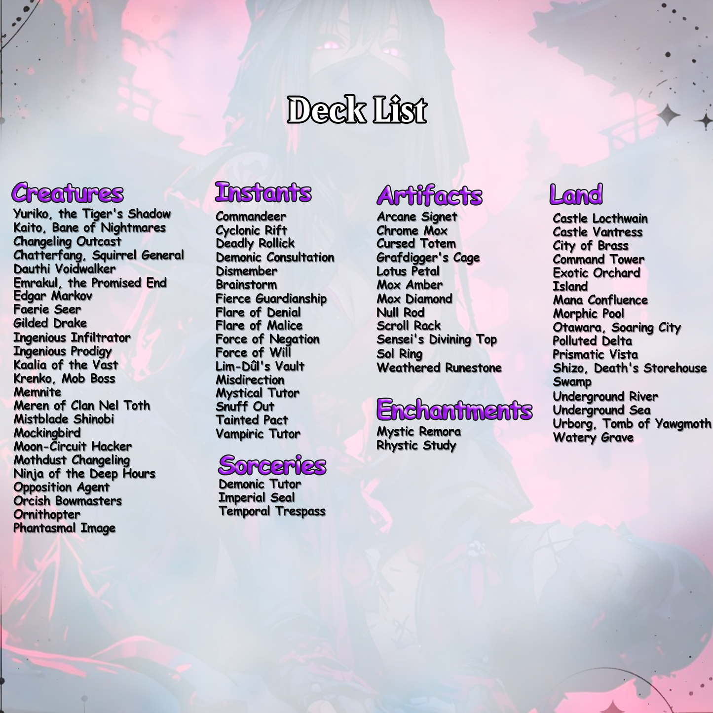 Yuriko Commander Ninja Deck – Custom Cards for Casual Play