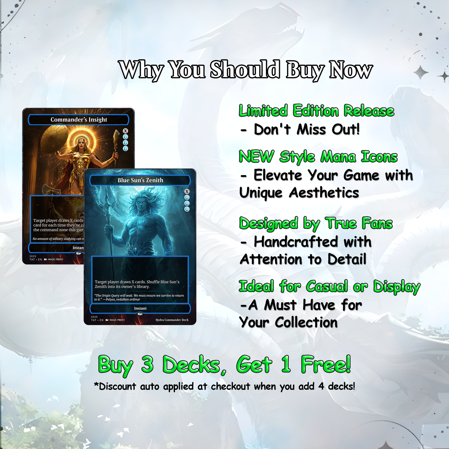 Hydra Commander cEDH Deck - Hydra Commander Magic Commander - Magic Proxy Deck with 170+ Unique Cards - Custom Cards MTG Proxy for Casual Play