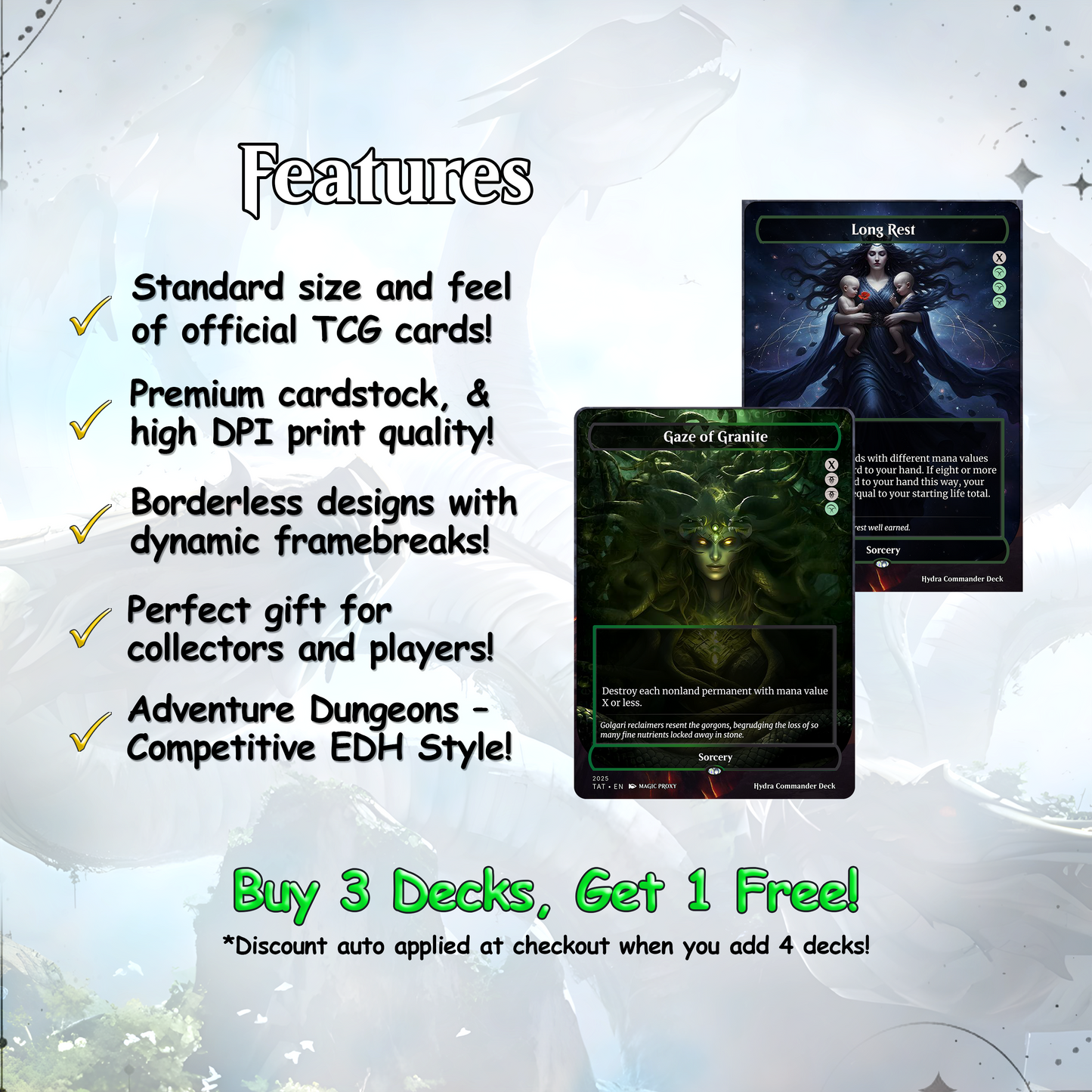 Hydra Commander cEDH Deck - Hydra Commander Magic Commander - Magic Proxy Deck with 170+ Unique Cards - Custom Cards MTG Proxy for Casual Play