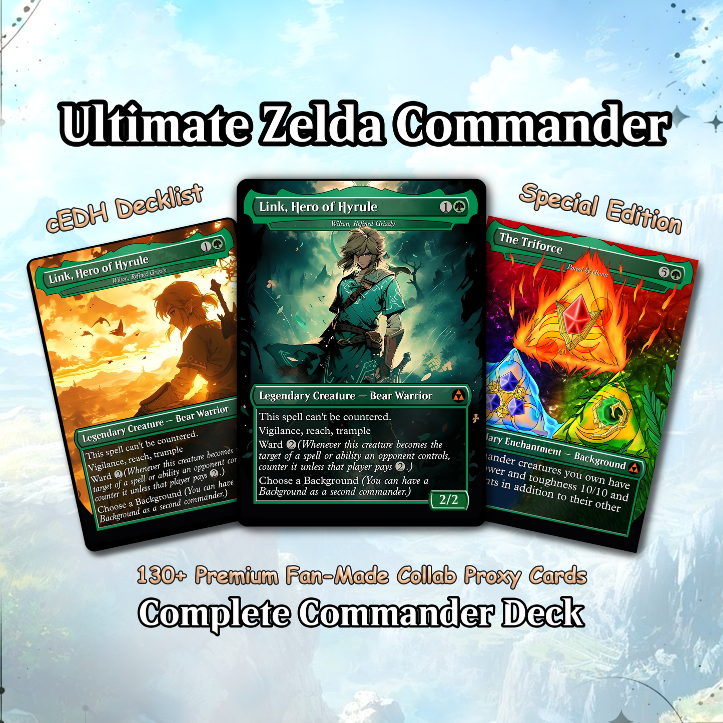 Ultimate Zelda MTG Commander Link EDH Proxy Deck