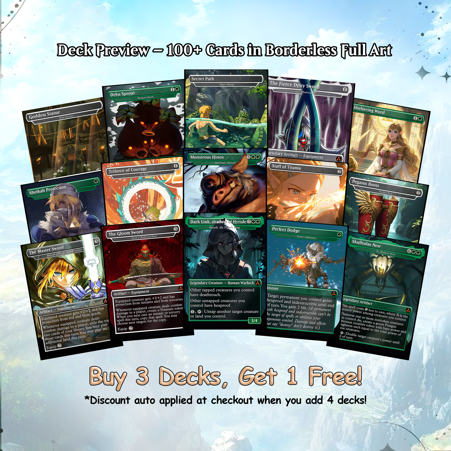 Ultimate Zelda MTG Commander Link EDH Proxy Deck