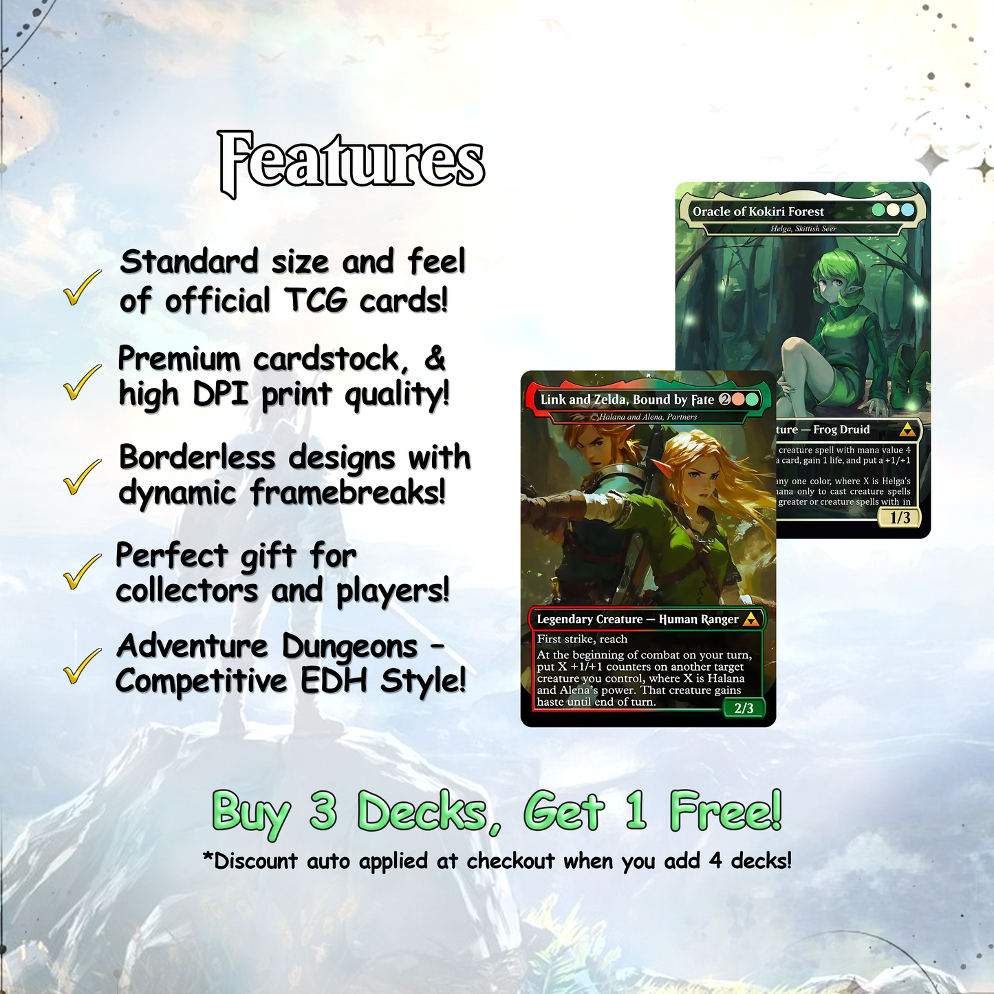 Saviors of Hyrule – 100 Card Zelda Themed Commander | Custom MTG Proxy EDH