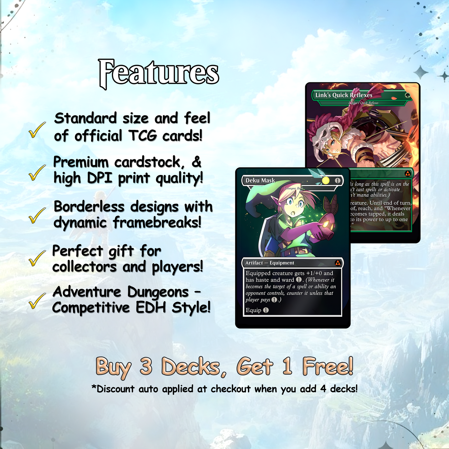 Ultimate Zelda MTG Commander Link EDH Proxy Deck