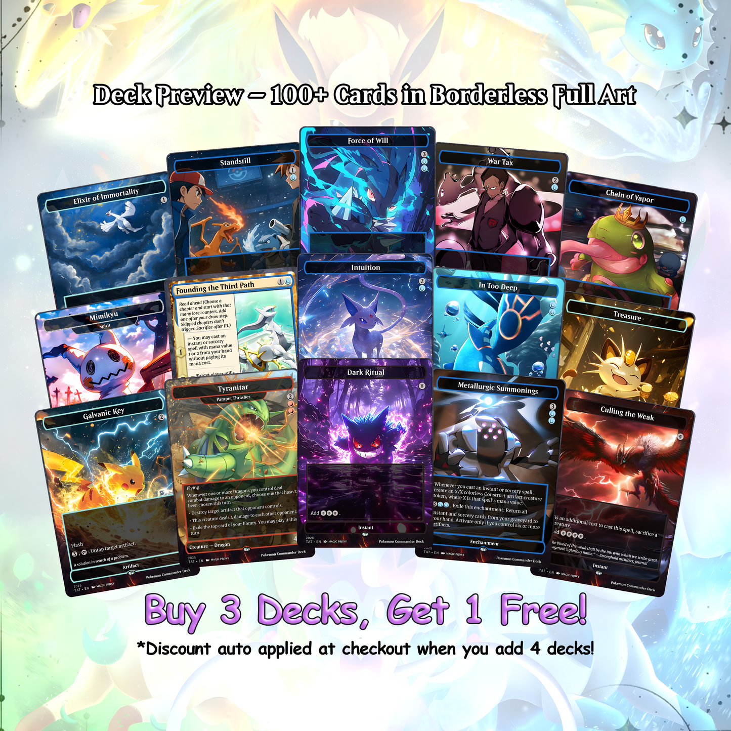 P.o.k.e.m.o.n Commander cEDH Deck - P.o.k.e.m.o.n Commander Magic Commander - Magic Proxy Deck with 160+ Unique Cards - Custom Cards MTG Proxy for Casual Play