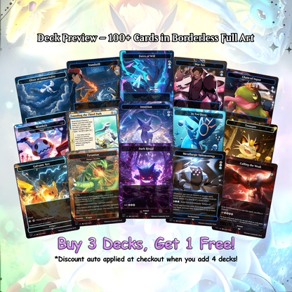 P.o.k.e.m.o.n Commander cEDH Deck - P.o.k.e.m.o.n Commander Magic Commander - Magic Proxy Deck with 160+ Unique Cards - Custom Cards MTG Proxy for Casual Play