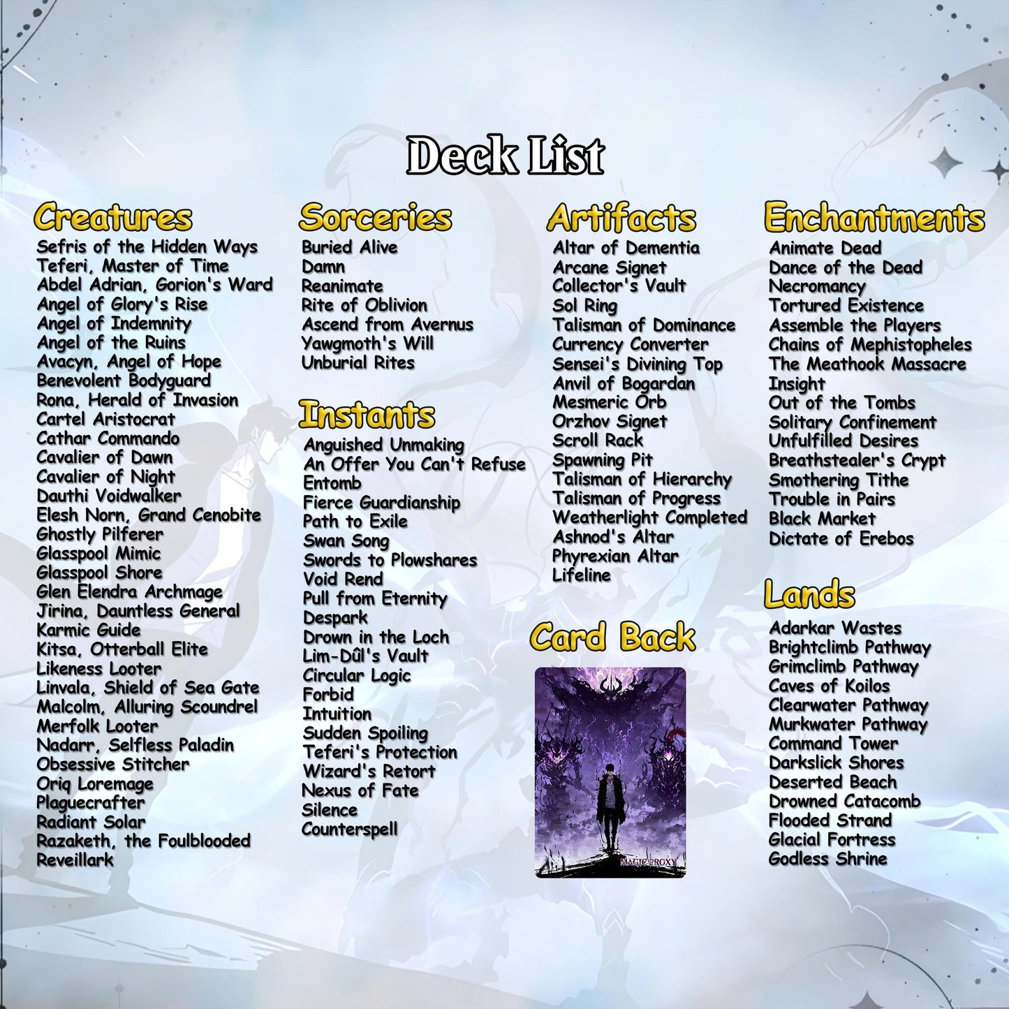 Solo Leveling cEDH Deck - Solo Leveling Magic Commander - Magic Proxy Deck with 170+ Unique Cards - Custom Cards MTG Proxy for Casual Play